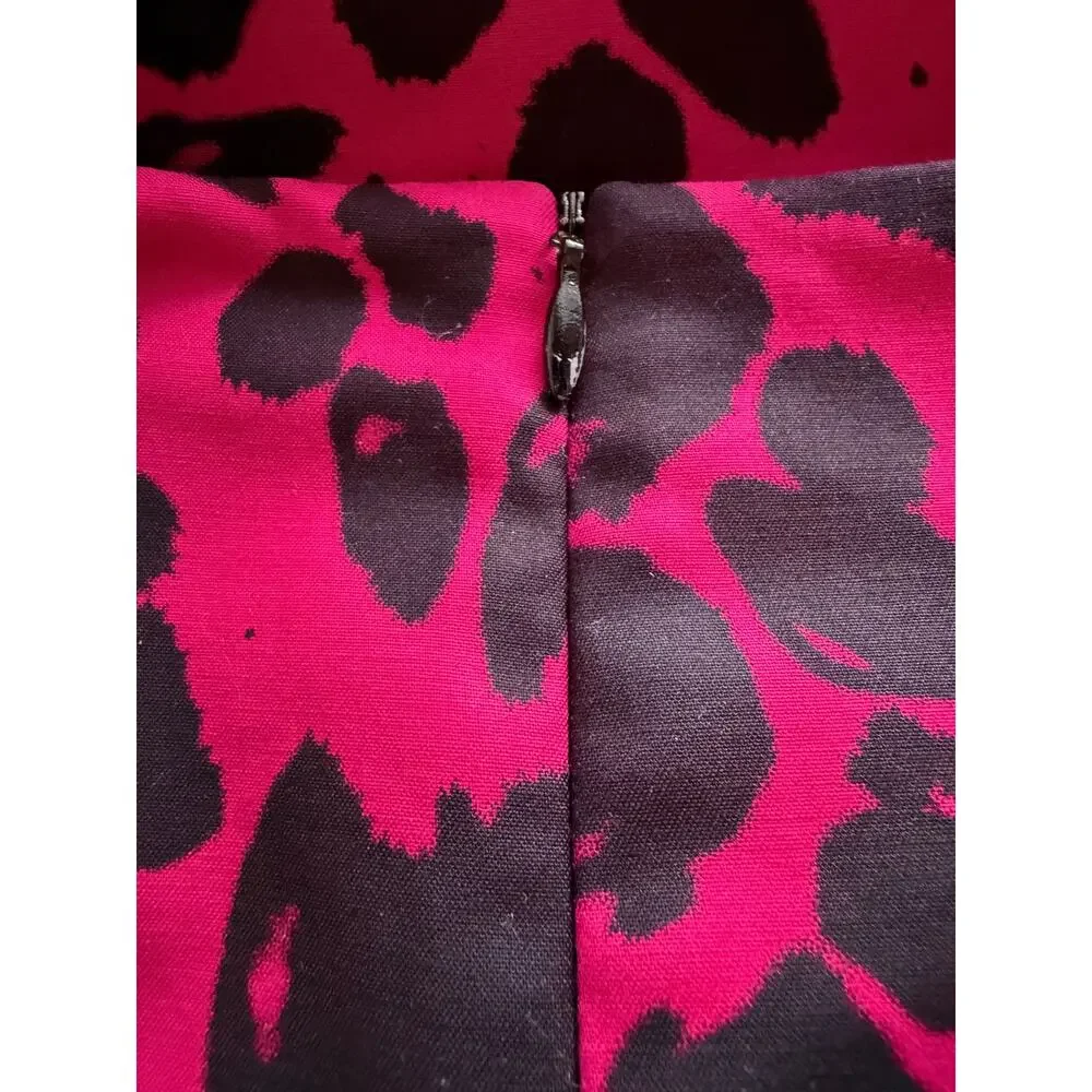 Michael Kors Pink Leopard Print Sleeveless Sheath Dress Women’s Size 4 Office